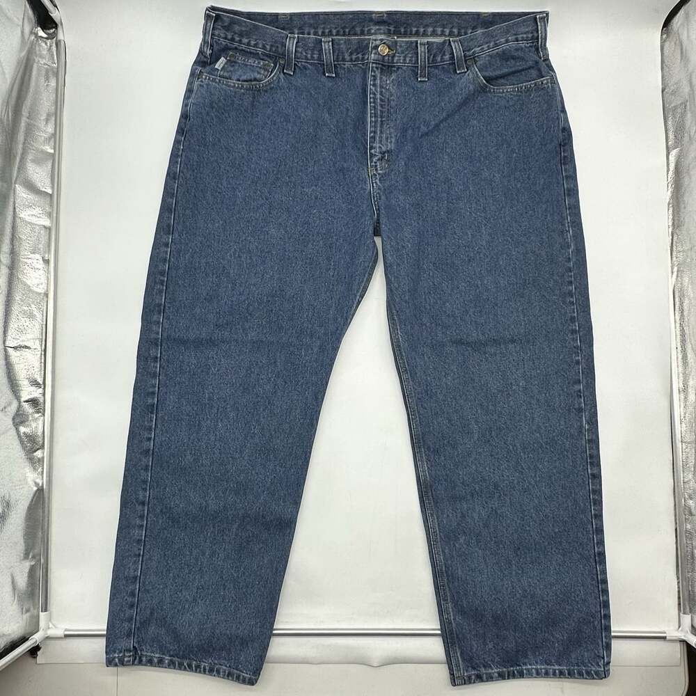 Carhartt Traditional Fit Men’s Size 48x30 Straight Leg Blue Cotton Denim Jeans